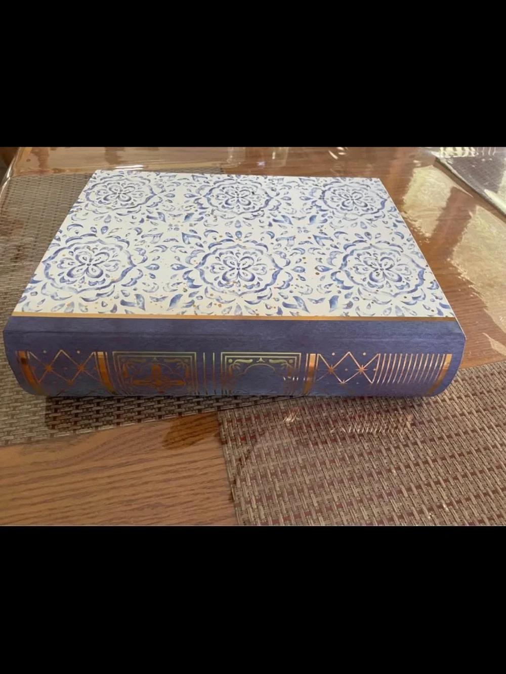 Decorative Blue and White Patterned Home Accent Box